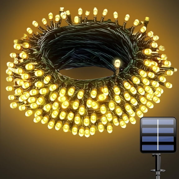 39Ft 50 LED Solar String Lights Outdoor, 8 Modes Warm White Solar Fairy Lights, IP65 Waterproof Solar Christmas Lights for Yard, Patio, Party Decor