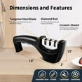 thumbnail image 4 of 3-in-1 Professional Knife Sharpener, Non-Slip Knife Sharpeners, Knife Sharpening Tool for Repairing, Grinding, Polishing Blades, Kitchen Knife Sharpener, Black, 4 of 7