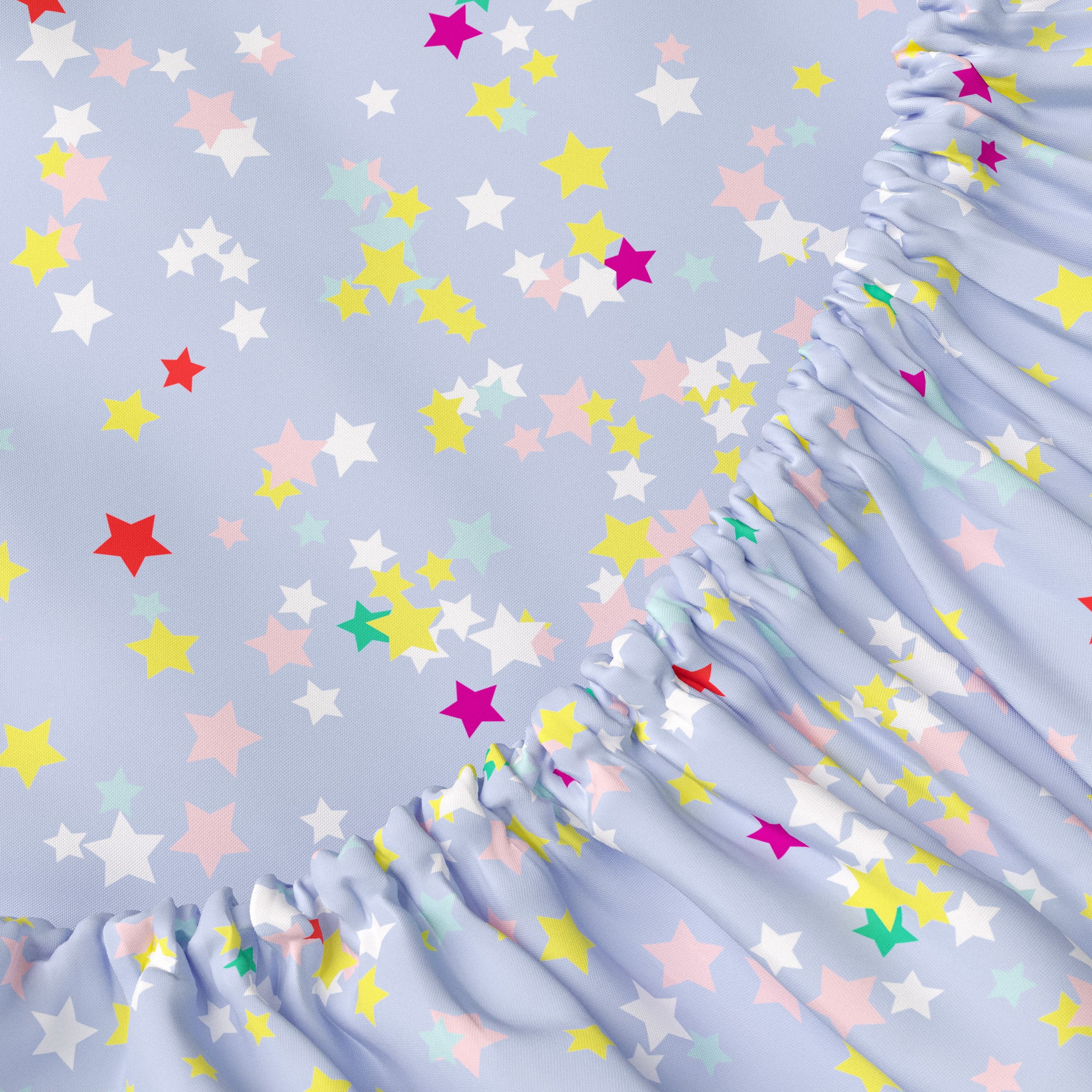 Mainstays Kids Microfiber Bed Sheet Set, Full, Stars, 4 Pieces