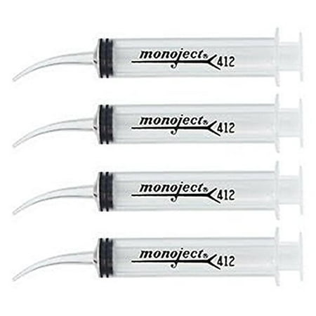 Monoject Curved Tip Syringe - 12mL Pack of 4