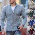 thumbnail image 3 of Suéter de otoño e invierno, cárdigan de punto para hombre, abrigo ajustado de color sólido para hombre, 3 of 6