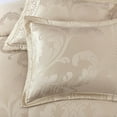 thumbnail image 6 of Chezmoi Collection Royal Luxury Jacquard Floral Comforter Set, California King, Champagne, 7-Piece, 6 of 9