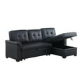 PU Leather Sectional Sleeper Sofa with Large Chaise Storage,Reversible