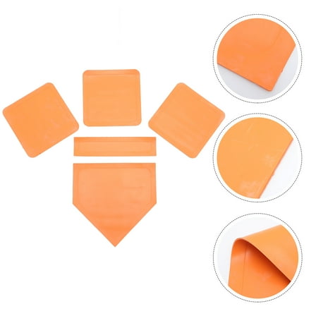 HEANUJJ 1 Set Orange Rubber Baseball Base for Leagues, Camps, Training, and Practice - Sports Equipment