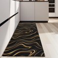 thumbnail image 4 of Black Gold Marble Pattern Kitchen Rug Mat,Kitchen Runner Rugs Non Skid Washable,Decorative Kitchen Floor Mats for Kitchen,Sink,Laundry,17"X47", 4 of 5