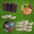 thumbnail image 3 of Various Double Domino 28 Chips Synthetic Leather Box, Classic Table Game for Children and Adults, 3 of 4
