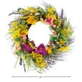 thumbnail image 2 of Pure Garden 24-inch Artificial Daisy and Lavender Wreath for Home Decor, 2 of 4