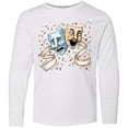 thumbnail image 3 of Inktastic Tragedy and Comedy Stage Masks Long Sleeve Youth T-Shirt, 3 of 5
