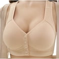 thumbnail image 2 of Swuxness Women's Front Closure Wireless Bra, Women Tank Style Bra, Women's Solid Color Open Front Closure Tank Style Comfortable Breathable Bra Beige, 38/85ABCD, 2 of 4
