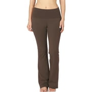 KOGMO Womens Premium Cotton Flared Fold Over Yoga Pants Exercise Pants (S-3X)