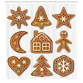 thumbnail image 3 of Ambesonne Gingerbread Man Shower Curtain, Sugar Biscuits, 69"Wx84"L, Brown Multicolor, 3 of 3