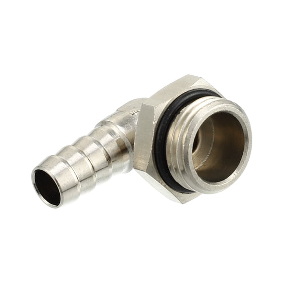 Universal Car 90 Degree Brass Fitting Hose Adapter 10mm 3/8" Barb to Male G1/2" BSP BSPT Silver Tone