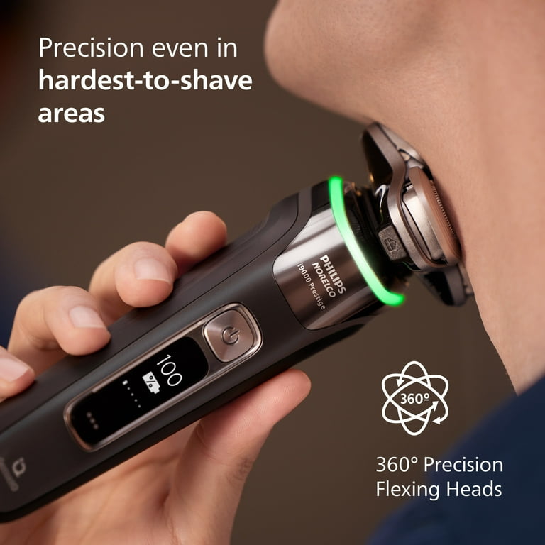 Philips I9000 Prestige Ultra Shaver, Wet And Dry Electric Shaver, Skin IQ Pro Technology, Triple Lift & Cut System, 360° Rotating NanoTech Precision Blades, 5 Shaving Modes, XP9405/31