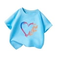 thumbnail image 3 of Gubotare Girls Summer Blouses Girl's T Shirts Short Sleeve Cute Graphic Tees Crewneck Cartoon Print Summer Tops,8-9 Years Blue, 3 of 5