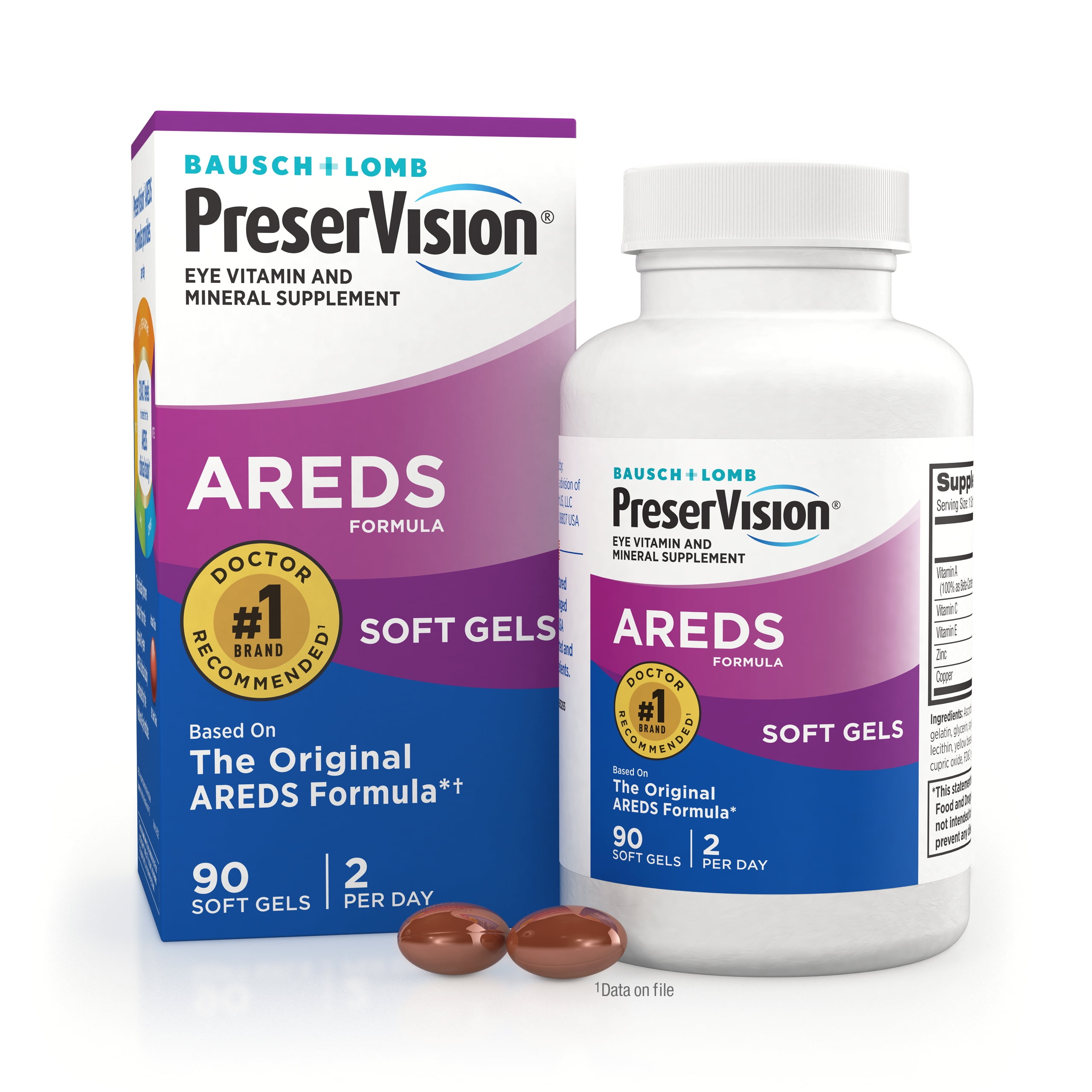 Bausch + Lomb PreserVision AREDS Eye Vitamin & Mineral Supplement