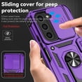 thumbnail image 2 of Phone Case for Samsung Z Fold 6 Case with Ring Holder Camera Lens Protector Slide Cover Black Shockproof Samsung Galaxy Z Fold 6 Case Rugged Heavy Duty with Pen Slot (Purple), 2 of 16
