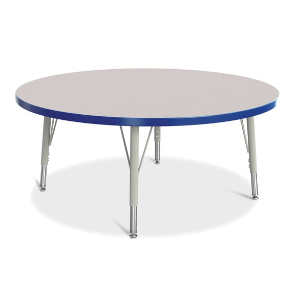 Round Activity Table - 42" Diameter, E-height - Freckled Gray/Blue/Gray