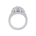 thumbnail image 3 of Prongs Set Diamond Double Halo Bridal Set in Sterling Silver (2/3 cttw, I-J, I1-I2) (Size-10), 3 of 5