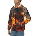 thumbnail image 3 of Vsdgher Western Fire Cowboy Mens Hoodies Zip Hoodie, Hoodies for Men, Zip-up Hooded Sweatshirt-Small, 3 of 5