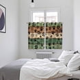 thumbnail image 3 of Dark Sage Green Brown Kitchen Curtains Window Panels, Farmhouse Dog Paw Vintage Insulated Window Treatment Curtain, Grommet Curtains for Bedroom/Living Room/Bathroom, 2 Piece 52"Wx63"L, 3 of 8