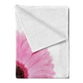 thumbnail image 2 of Pink and White Soft Flannel Fleece Blanket, Fresh Gerber Daisy Garden Plants of Spring Growth Single Flower Image, Cozy Plush for Indoor and Outdoor Use, 60" x 80", Pale Pink White, by Ambesonne, 2 of 5