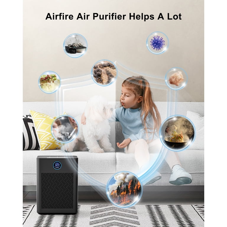 AIRFIRE H14 HEPA Air Purifier for Large Rooms, Black photo 8