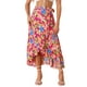 thumbnail image 1 of Falda Tropical Floral con Volantes para Mujeres INSPIRE CHIC, con Nudo Autoadhesivo, Falda de Playa Hawaiana, Rosa Fucsia XL, 1 of 6