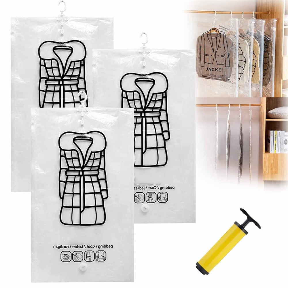 Hanging Compressible Storage Bag,3 Large Vacuum Sealer Space Saver Bags
