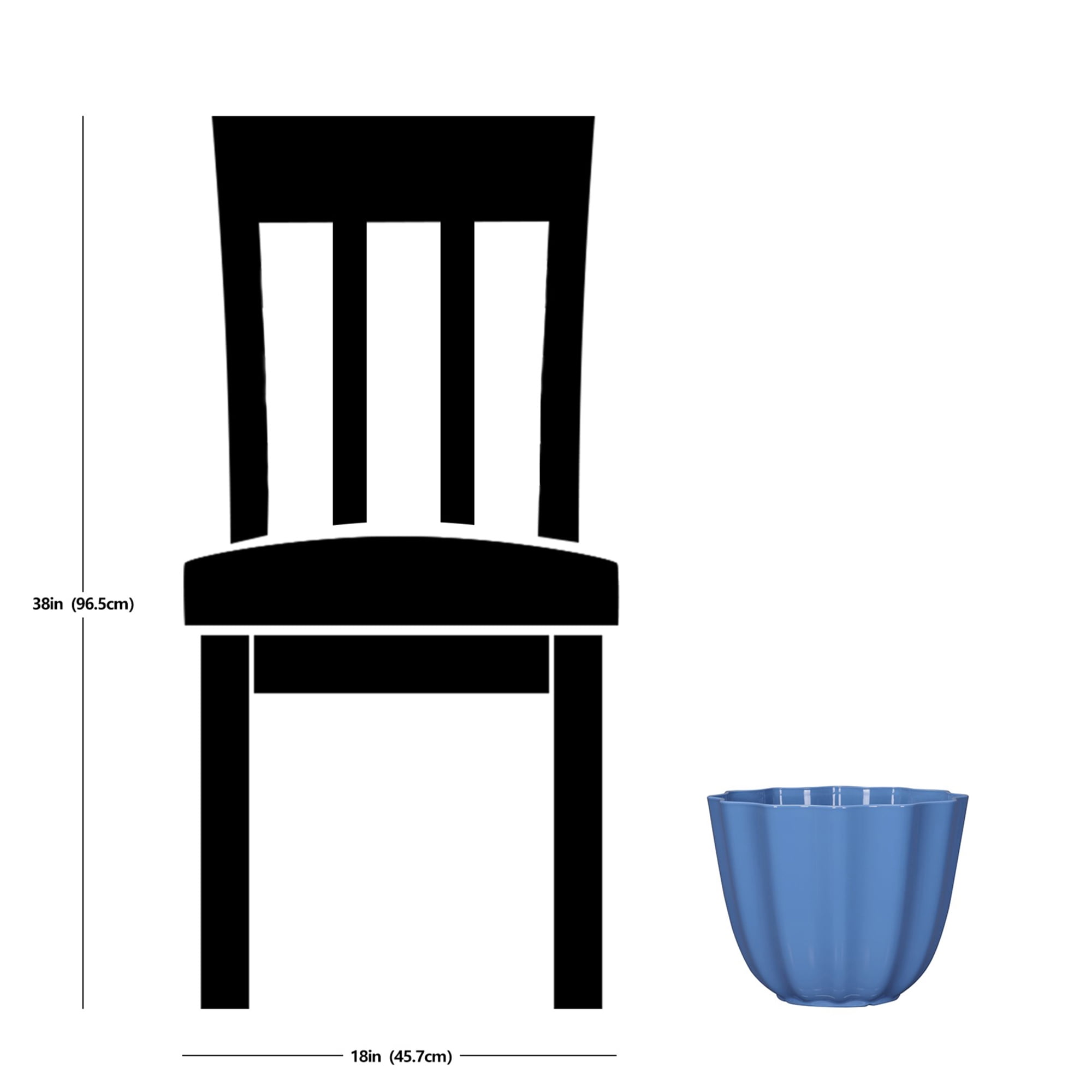 Mainstays Poppy Blue Recycled Polypropylene Resin Planter, 12 in Diameter x 9.4 in Height
