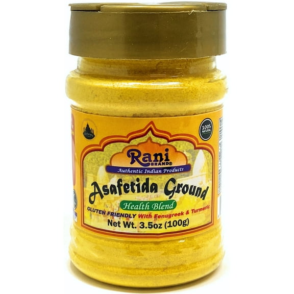 Rani Asafetida (Hing) Ground with Fenugreek and Turmeric 3.5oz (100g) ~ Gluten Friendly | Natural | Salt Free | Vegan | NON-GMO | Asafoetida Indian Spice | Best for Onion Garlic Substitute