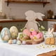 thumbnail image 5 of Adornos de conejos de madera de Pascua | Decoración bucólica de flores y huevos | Decoración del hogar mono multicolor y multicolor | Artesanía Duradera en Madera | 15x11,5cm | Acento vintage de la, 5 of 6