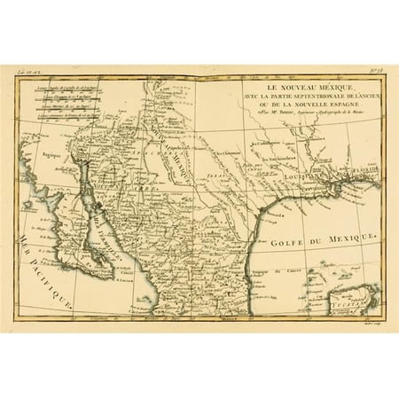 Map Of Mexico Circa.1760. From _Atlas De Toutes Les Parties Connues Du Globe Terrestre _ By Cartographer Rigobert B