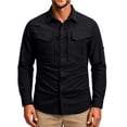 thumbnail image 2 of Mens UPF 50+ Long Sleeve Sun Protection Shirts Button Down Fashing Shirts Casual Quick Dry Outdoor Hiking Cargo Work Shirt with Hidden Zipper Pocket, 2 of 10