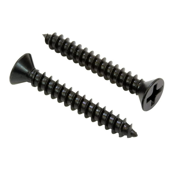 ORUYROP #8x2'' Black Xylan Coated Stainless Flat Head Phillips Wood Screw (25 pc) 18-8 (304) Stainless Steel Screw by