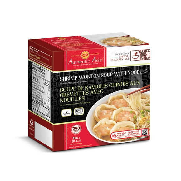 Authentic Asia Shrimp Wonton Soup with Noodle, 258 g