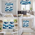 thumbnail image 6 of Blue Ombre Kitchen Curtains Sets for Windows 24 Inch Length, Modern Geometric Abstract Art Moire Rod Pocket Window Treatments Tier Curtains and Valances Set for Bedroom/Bathroom, 6 of 8