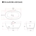 thumbnail image 2 of MIKIBAMA Green Resin Stone Freestanding Soaking Bathtub 55.1"L x 29.5"W, 2 of 10
