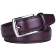 thumbnail image 3 of Men's Belt, Genuine Leather Dress Belts for Men - Classic & Fashion Design for Work Business and Casual (Red, 32in), 3 of 5