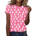 thumbnail image 2 of Pxxlle Womens Easter Shirts Cute Rabbit Bunny Graphic Tees Casual 3/4 Sleeve Crewneck Happy Easter Party Shirts L, 2 of 5