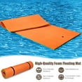 Costway 3Layer Floating Water Pad 12' x 6' Floating Oasis Foam Mat Orange