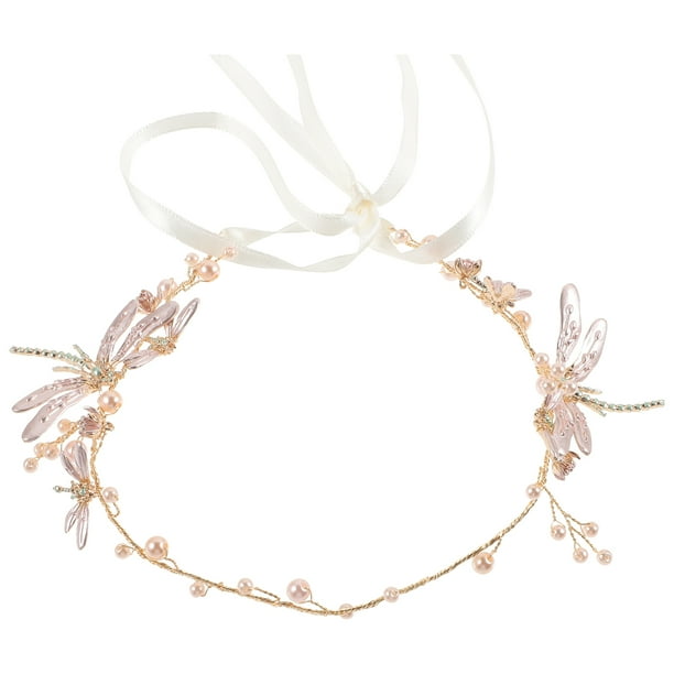 KAKOWELY Diadema de libélula, diadema decorativa, tocado de novia, diadema de boda para niñas
