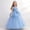 A19 Blue, variant on Girls 3D Flower Applique Tiered Gown Sleeveless Multi Layer Tulle Princess Formal Long Dress Dreamy Wedding Flower Girl First Communion School Evening Party Ball Gown Big Girls Dresses