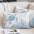 thumbnail image 2 of Coastal Trutle Throw Pillow Covers, Nautical Summer Beach Ocean Coral Soft Breathable Pillow Cases with Invisible Zipper for Sleeping, Standard Pillowcases for Couch Bed Sofa Chair 20x26 Inches, 2 of 9