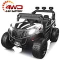 thumbnail image 1 of TOKTOO 24V Powered Ride on UTV, One Seater Kid Car w/ Remote Control, Trunk Storage Space-White, 1 of 10