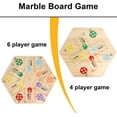 thumbnail image 4 of Juego de mesa Wahoo de canicas original, juego de mesa de madera pintada de doble cara, juego de mesa rápido para 6 y 4 jugadores, 6 colores, 24 canicas, 6 dados para familiares y amigos, 4 of 4