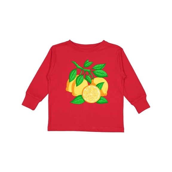Inktastic I Love Lemons with Lemon Tree Branch Illustration Boys or Girls Long Sleeve Toddler T-Shirt