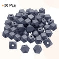 thumbnail image 3 of Uxcell 50 piezas de cuentas de madera geométricas de 20 mm en gris profundo, cuentas sueltas de polígonos con agujero grande de 4 mm para joyería y manualidades., 3 of 7
