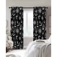 thumbnail image 4 of Nautical Black Blackout Curtains for Bedroom Living Room Darkening Curtains 63 Inches Long Retro Sailing Boat Map Anchor Rudder Window Curtain 2 Panels Set Window Treatment Grommet Drapes 42"x63", 4 of 9