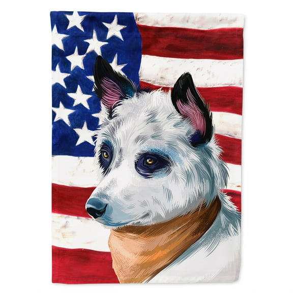 Blue Heeler Dog American Flag Garden Flag