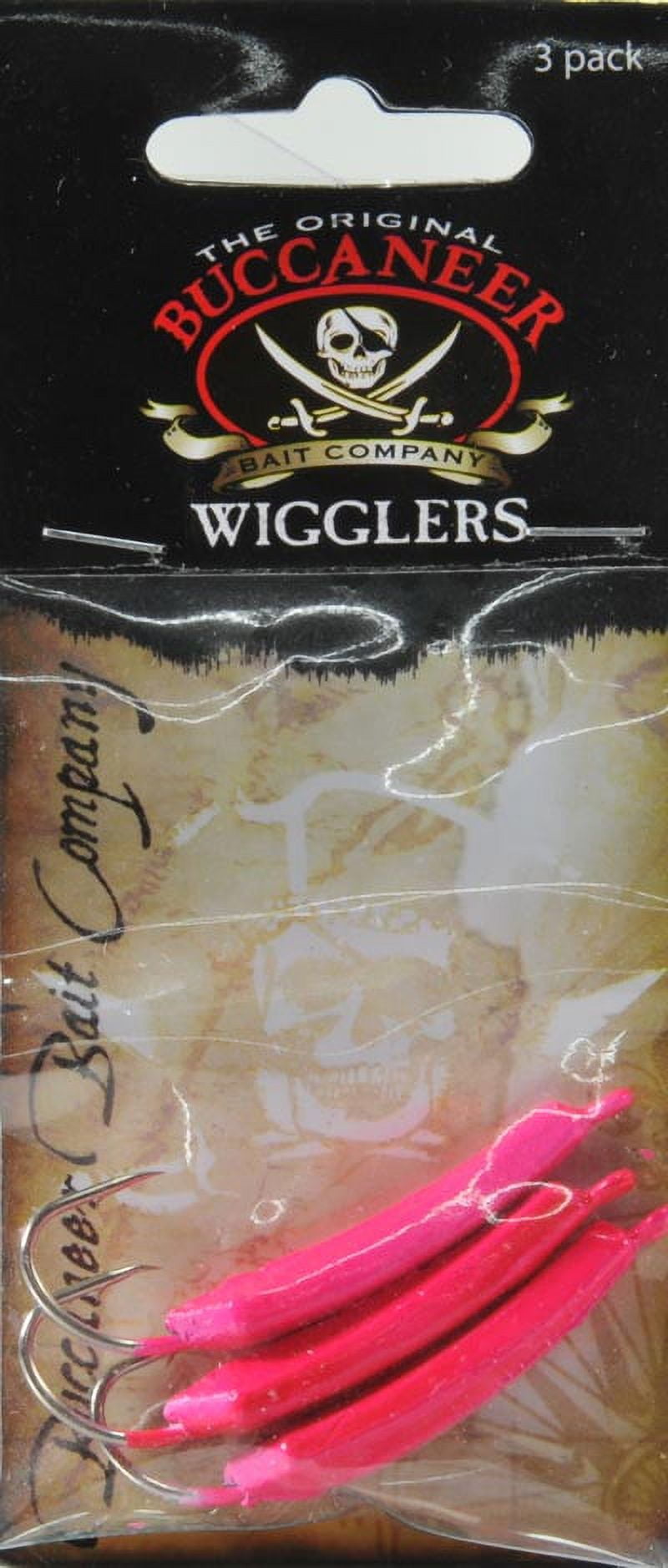 Buccaneer Wiggler Jig Fishing Lures for Bass with Stinger Hook Pink 3/8 oz, 3 Count
